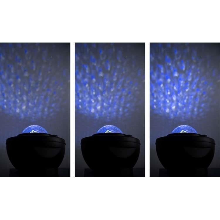 Lampa de noptiera cu proiector, muzicala, LED, telecomanda, bluetooth, incarcare USB, negru, 17x13 cm, Isotrade