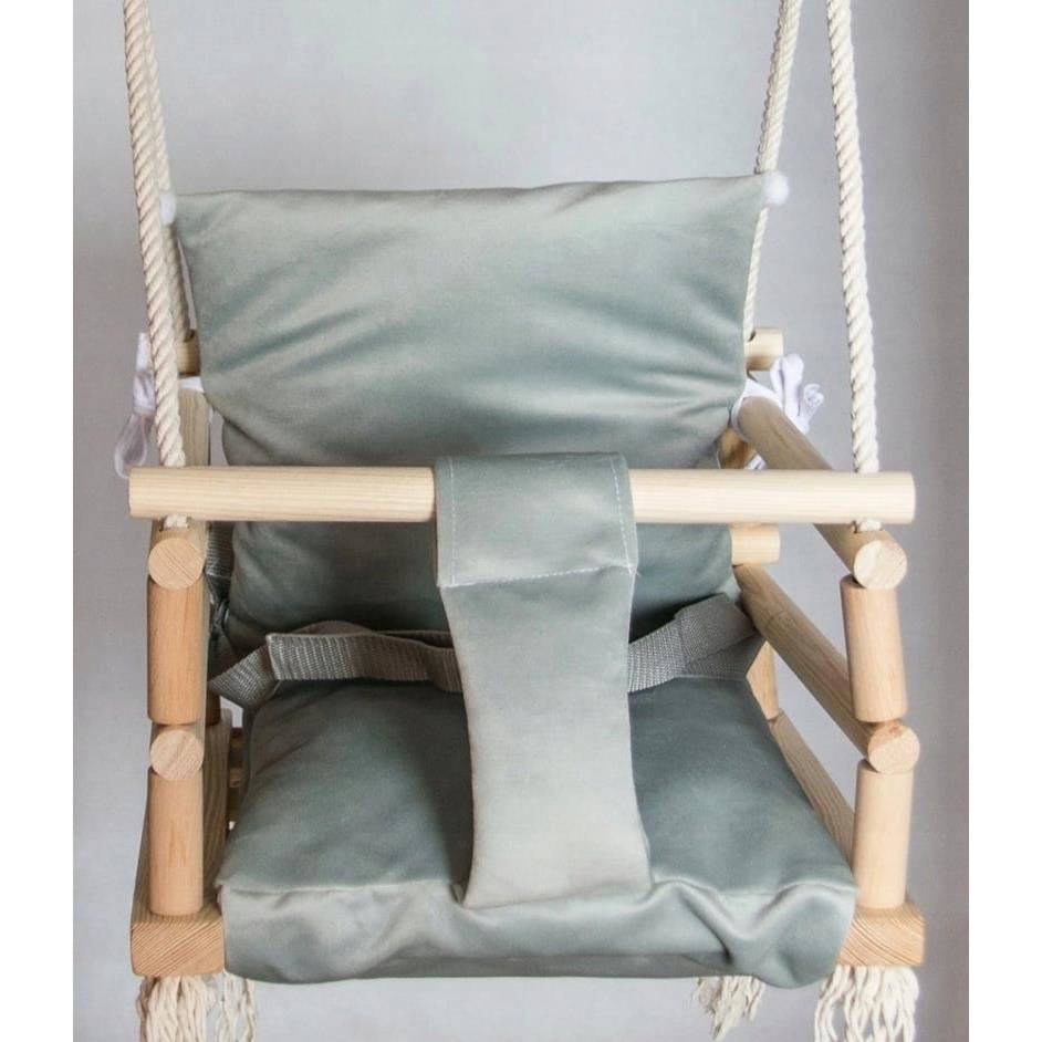 Gyerekhinta, 3 az 1-ben, fa, szürke, max. 30 kg, 34x34x26 cm, Kruzzel