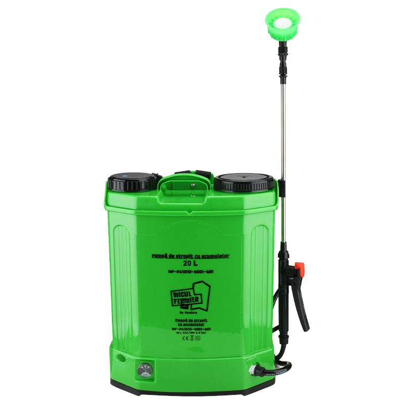 Pulverizator gradina, pompa de stropit, vermorel, Micul Fermier, electric, pentru spate, cu acumulator 8 Ah, 20 L