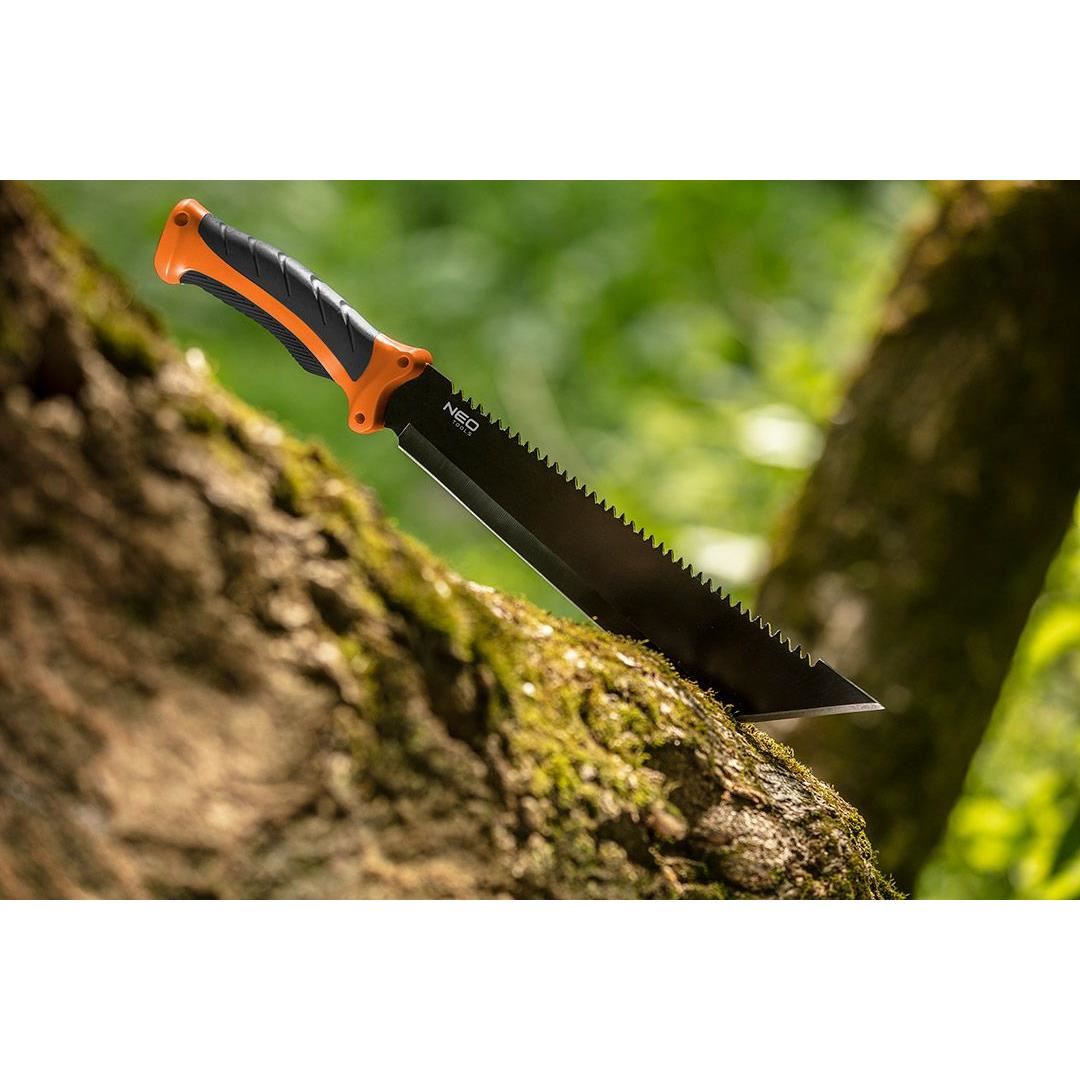 Machete, rozsdamentes acél, TPR+PP nyél, túlélő modell, tokkal, 40 cm, NEO
