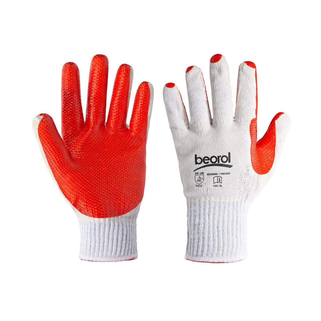 Pamut, poliészter és latex munkakesztyűk, REDWING-XL, BEOROL