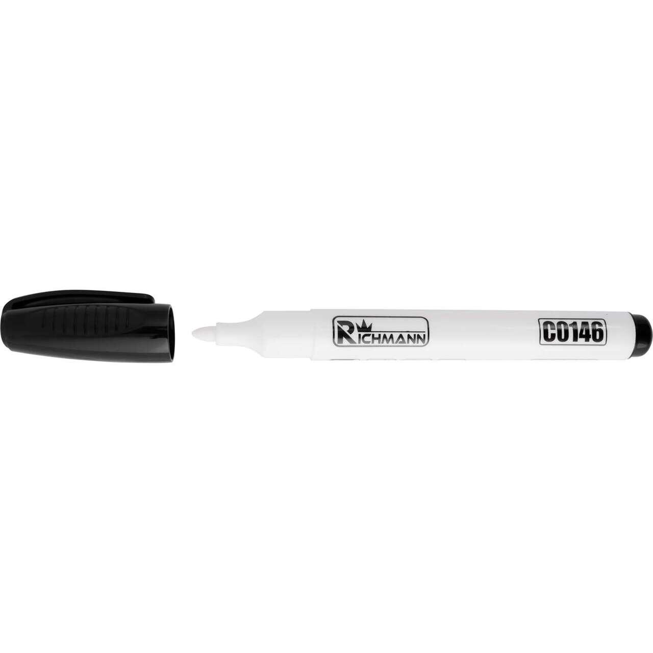 Permanens marker, 4 mm, fehér, vastag, Richmann