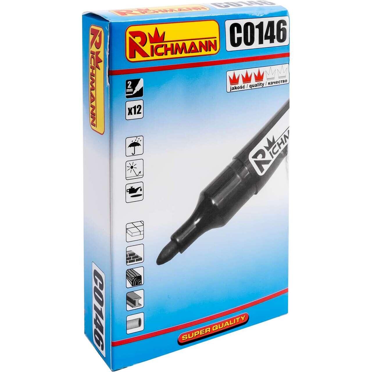 Permanens marker, 4 mm, fehér, vastag, Richmann