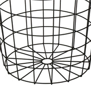 Masa rotunda cu cos depozitare, MDF, baza metalica, negru si maro, 30.5/39x40 cm, Springos