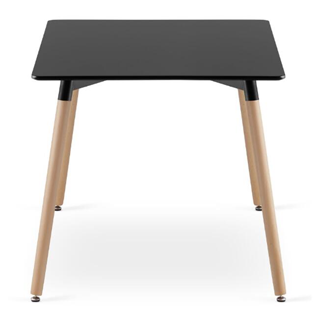 Skandináv stílusú asztal, téglalap alakú, MDF és fa, fekete, 120x80x75 cm