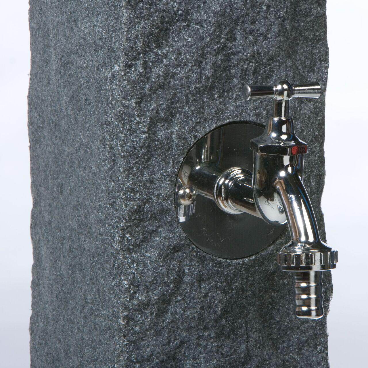 Masca robinet de gradina, cu adaptor furtun, efect granit, antracit, 24x98 cm, Prosperplast