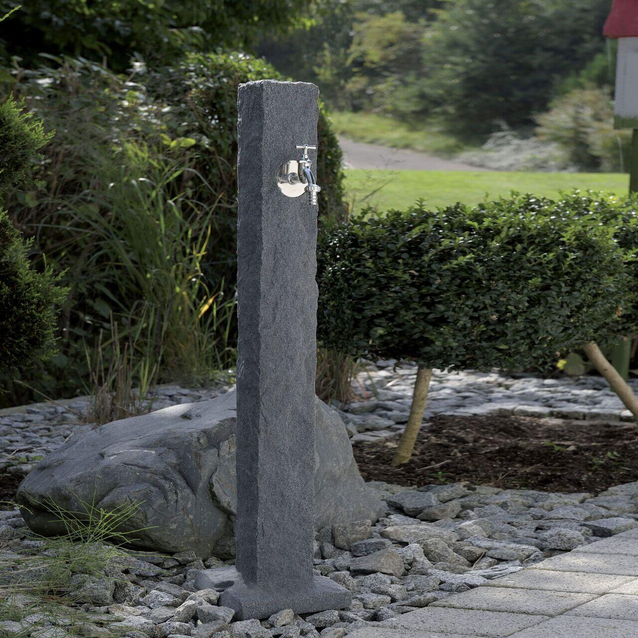 Masca robinet de gradina, cu adaptor furtun, efect granit, antracit, 24x98 cm, Prosperplast