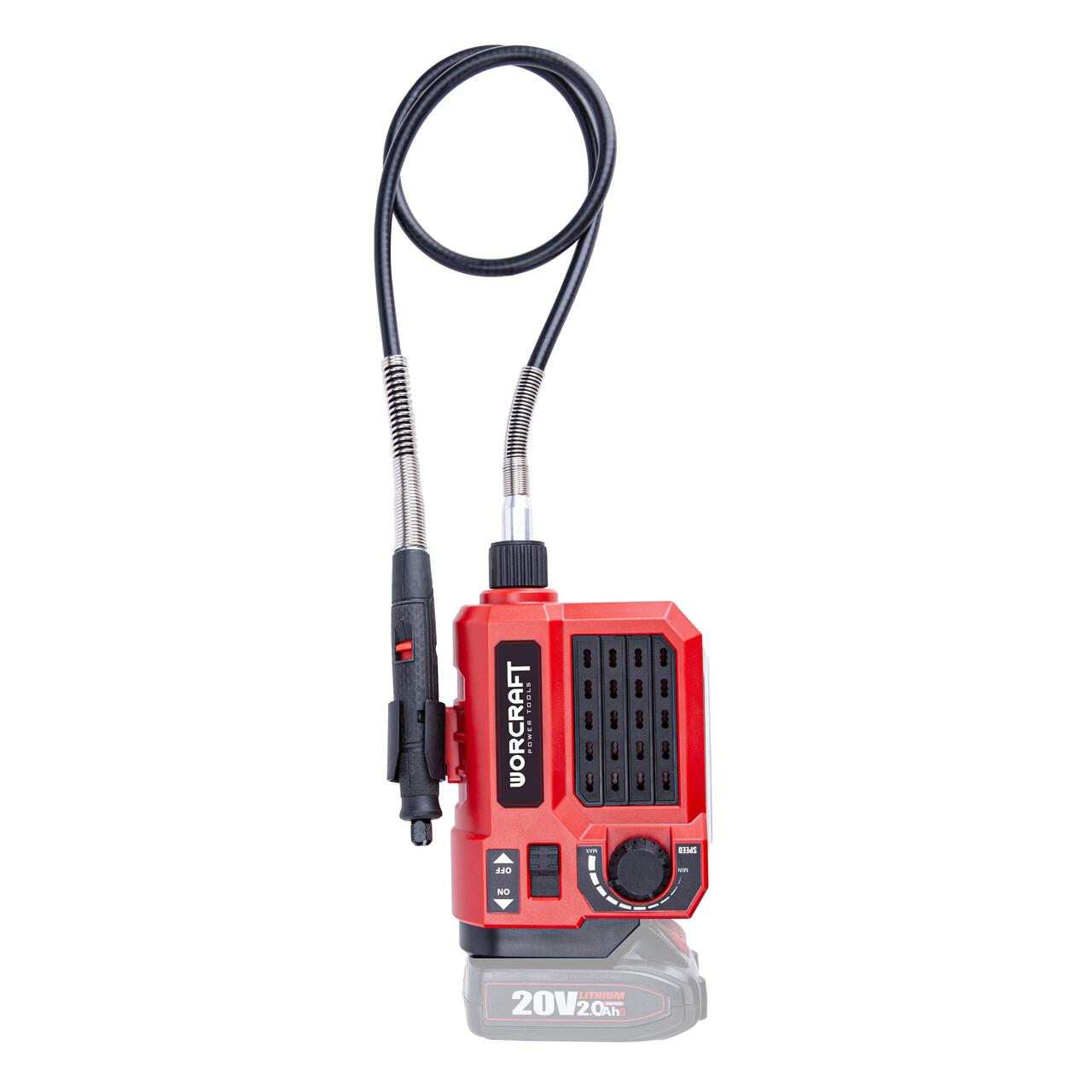 Mini csiszológép tartozékokkal, 20 V-os lítium-ion akkumulátorral (akkumulátor nem tartozék), Worcraft