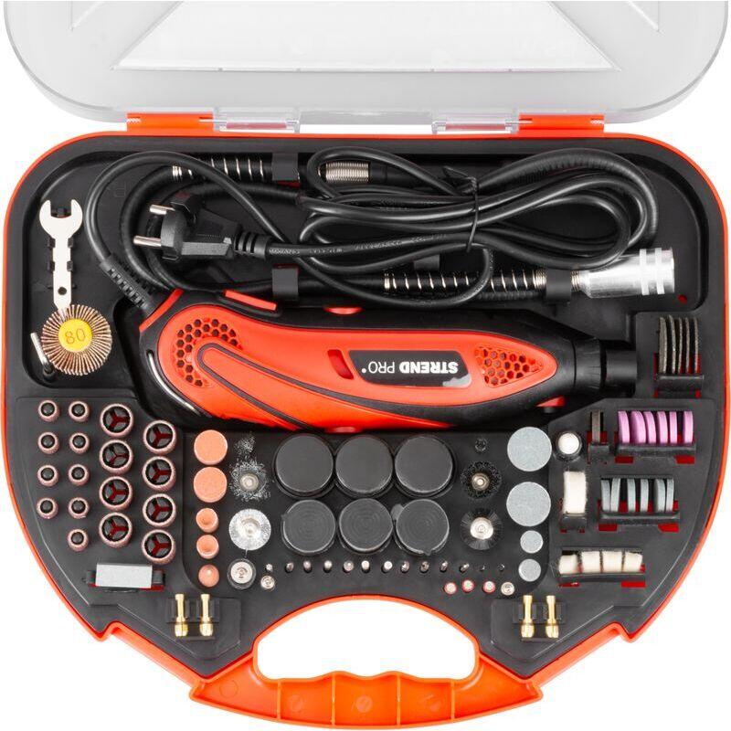 Mini polizor cu accesorii, trusa, 135 W, Strend Pro
