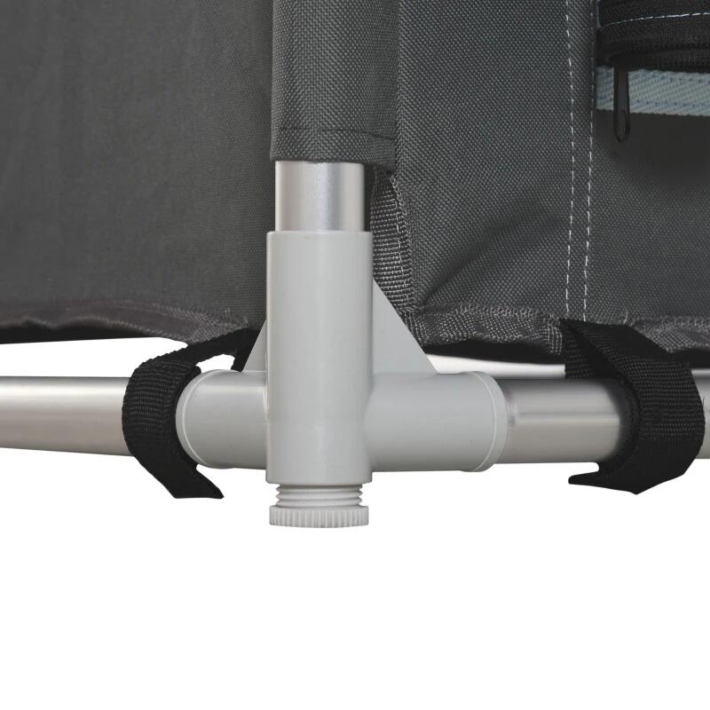 Mobilier camping, portabil, aluminiu, poliester, masa blat MDF, impermeabil, 3 rafturi, dulap, max 45 kg, 96x49.5x104 cm