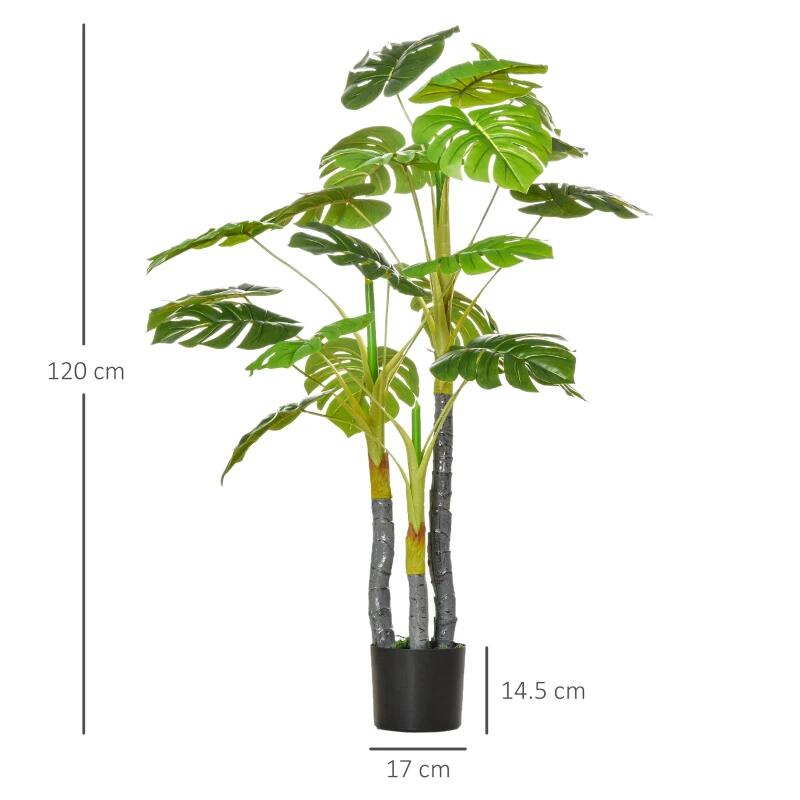 Műnövény, monstera cseréppel, zöld, 120 cm