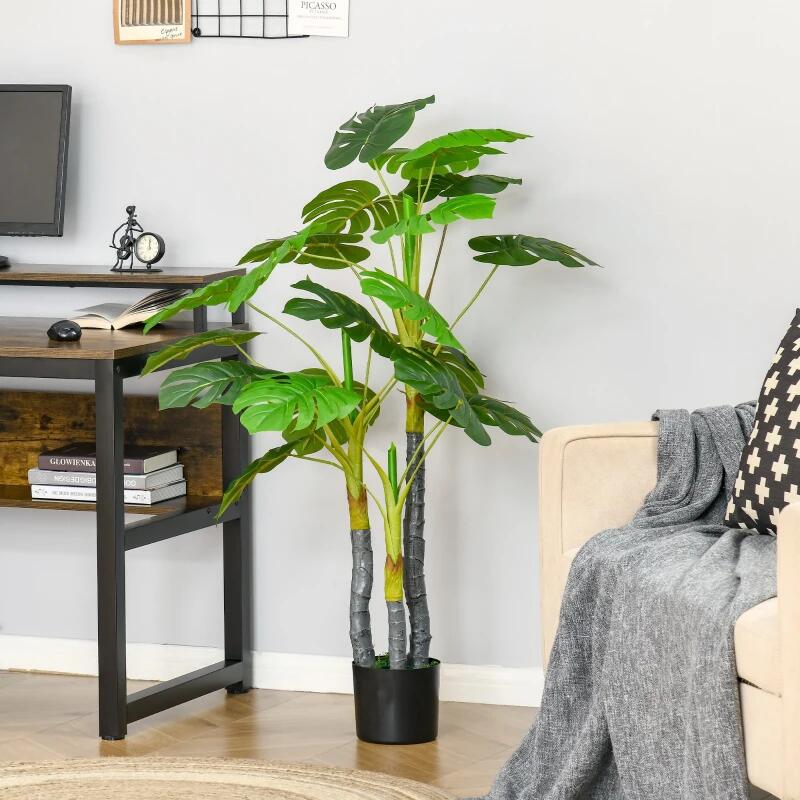 Műnövény, monstera cseréppel, zöld, 120 cm
