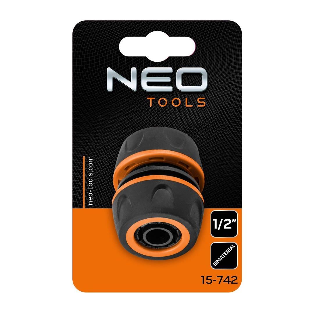 Tömlőcsatlakozó, gyorscsatlakozó, kétkomponensű, 1/2", NEO