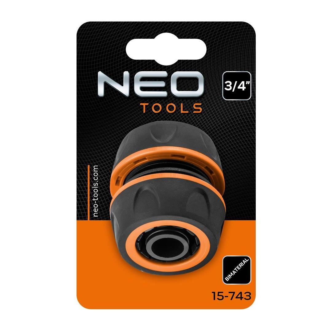 Tömlőcsatlakozó, gyorscsatlakozó, kétkomponensű, 3/4", NEO