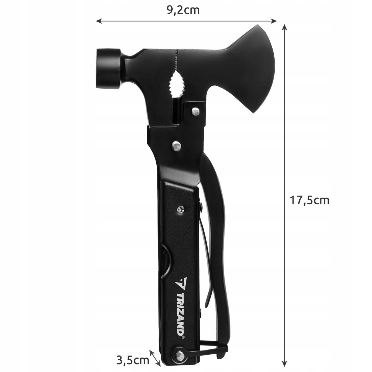 Unealta, briceag multifunctional, 17 in 1, model Survival, inox, cu husa, Trizand