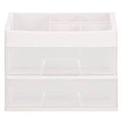 Organizator cosmetice, plastic, 3 niveluri, 2 sertare, alb, 30x25x34 cm, Springos