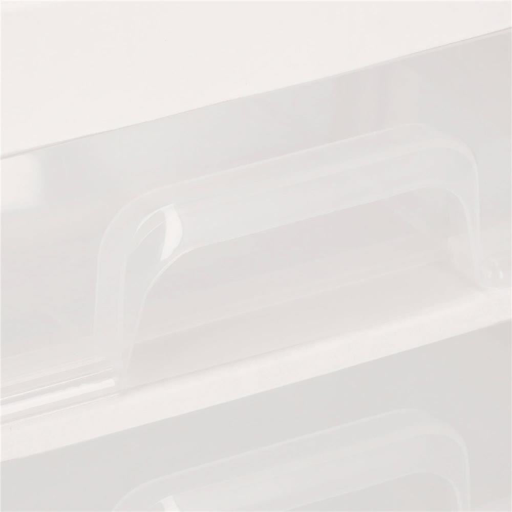 Organizator cosmetice, plastic, 3 niveluri, 2 sertare, alb, 30x25x34 cm, Springos