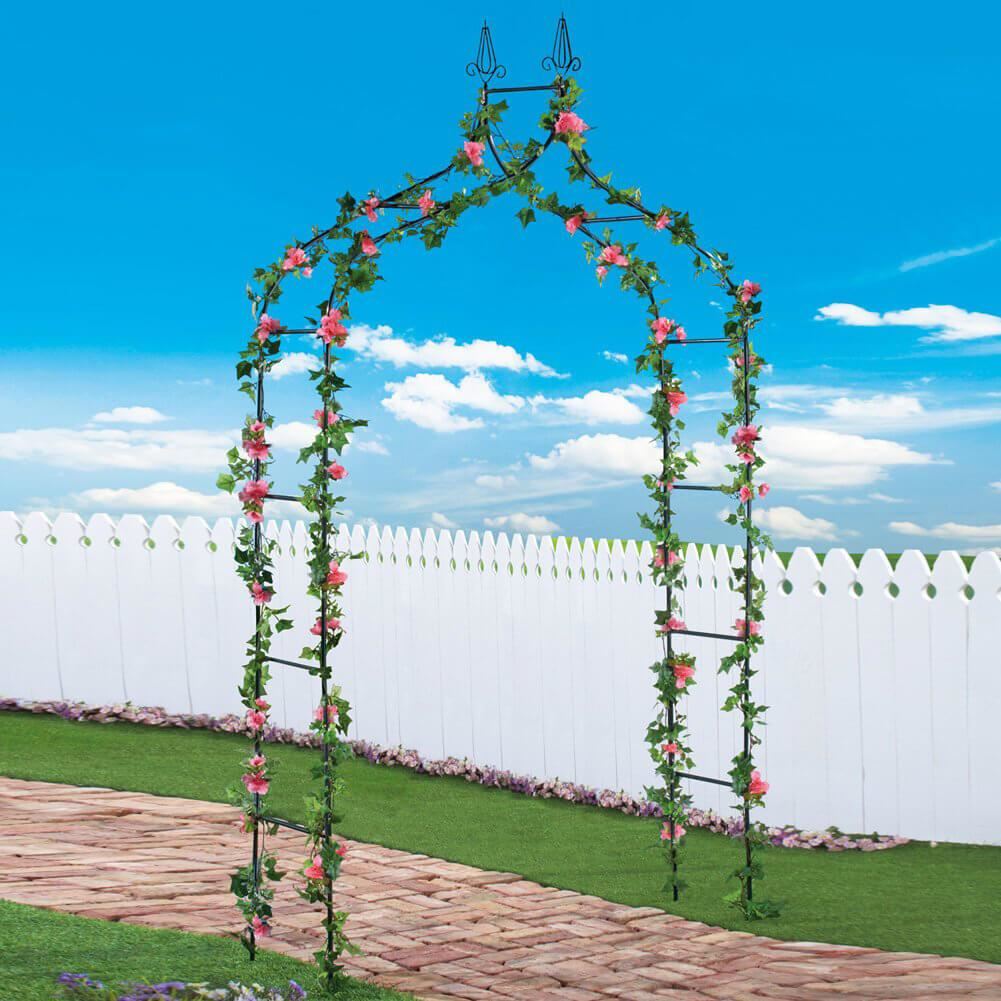Fém ív, pergola, kertbe, hegyes, 150x37x240 cm
