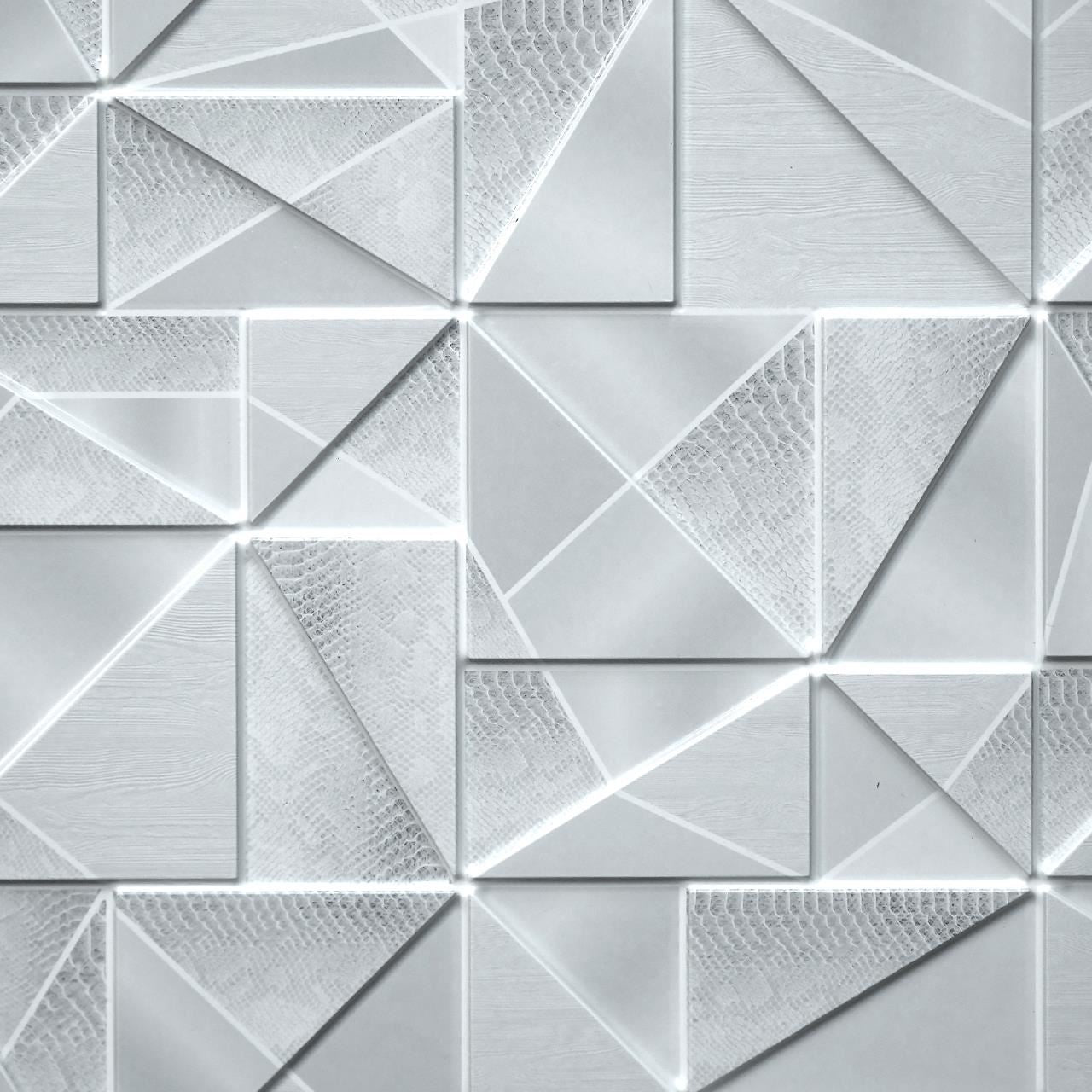 Dekoratív panel, PVC, 3D márványminta, absztrakt, szürke árnyalatok, 96x48,5 cm