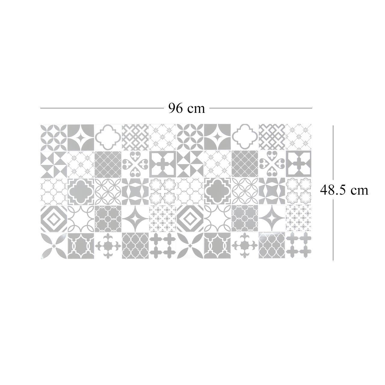 Dekoratív panel, PVC, mozaikminta, fekete-fehér, 96x48,5 cm