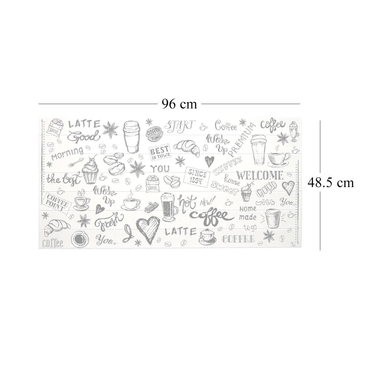 Dekoratív panel, PVC, modern minta, fekete-fehér, 96x48,5 cm