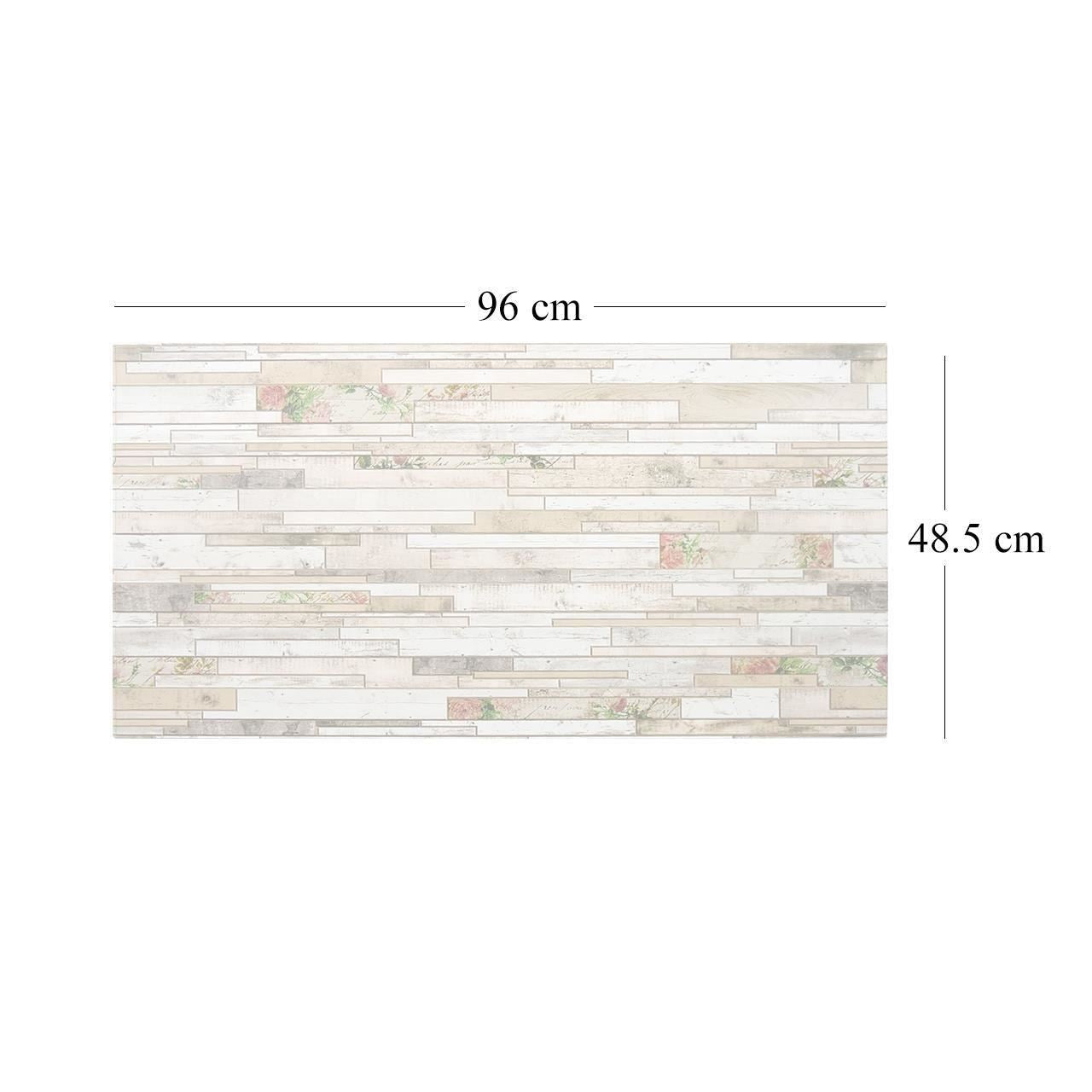 Dekoratív panel, PVC, 3D kőminta, rózsaszín virágok, 96x48,5cm