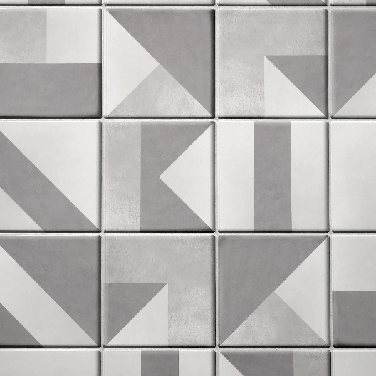 Dekoratív panel, PVC, márványminta, geometrikus, fehér és szürke, 96x48,5cm