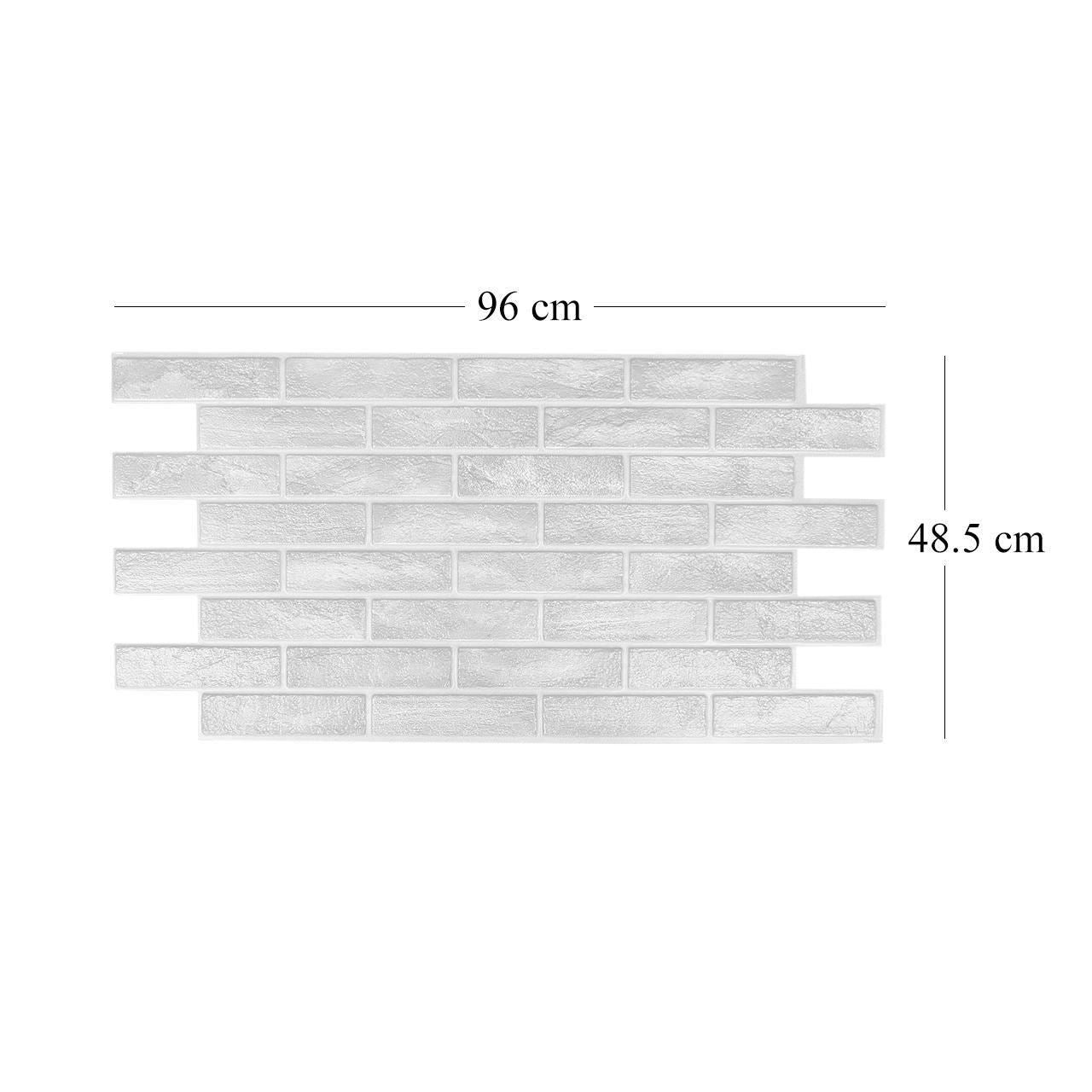 Dekoratív panel, PVC, 3D téglaminta, sötétszürke árnyalatok, 96x48,5cm