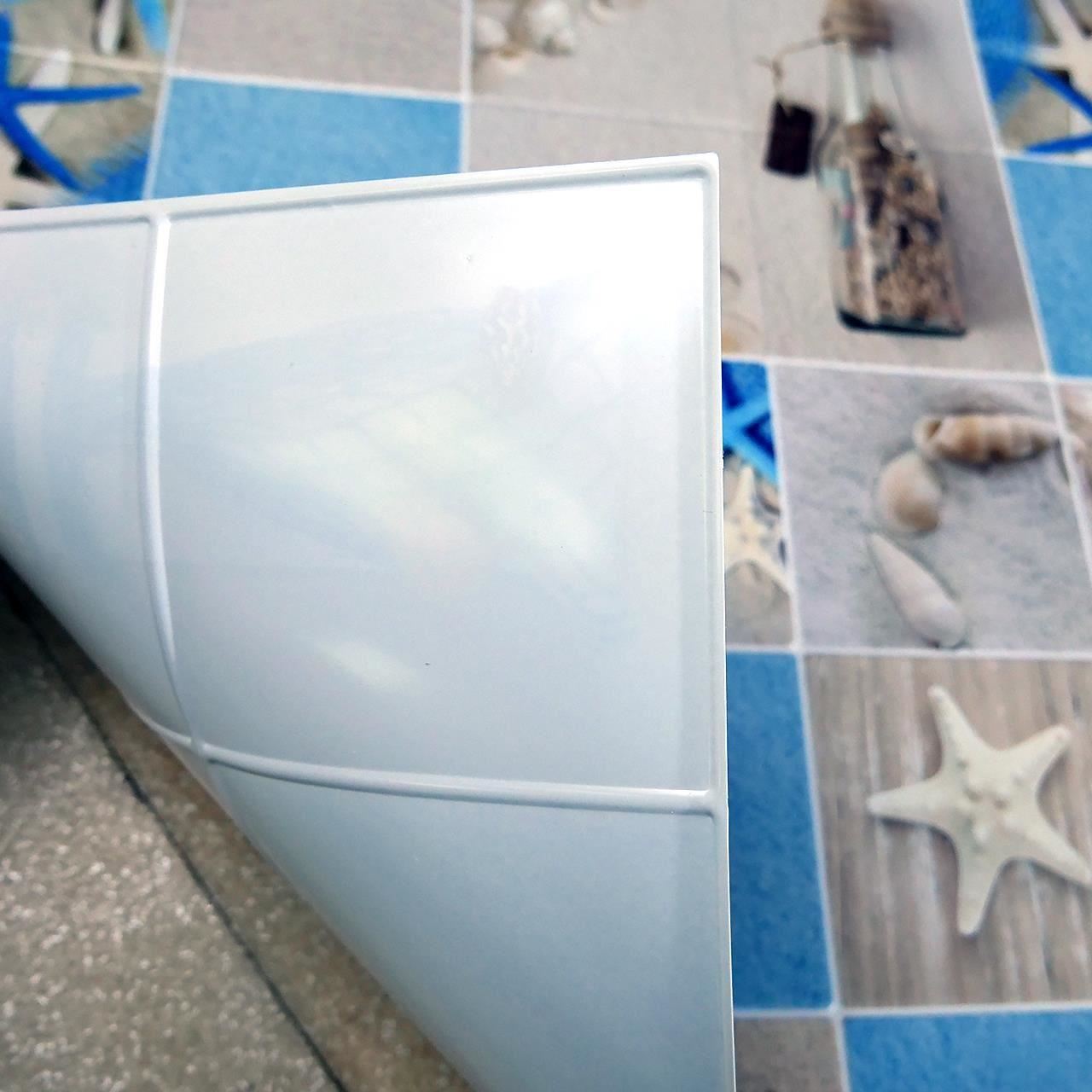 Panou decorativ, PVC, model exotic, albastru si bej, 96x48.5cm