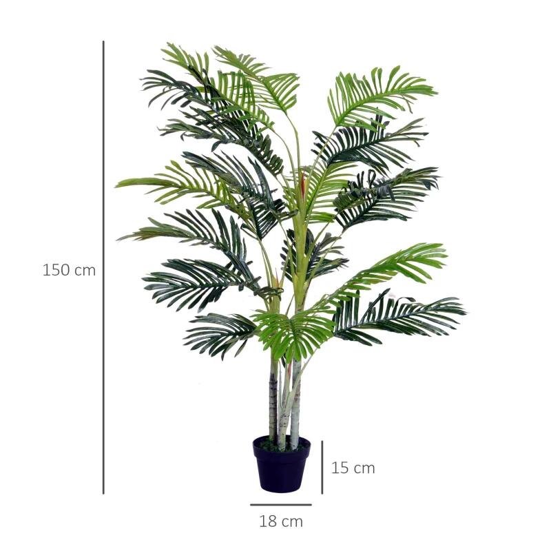 Műnövény, pálmafa cseréppel, zöld, 150 cm