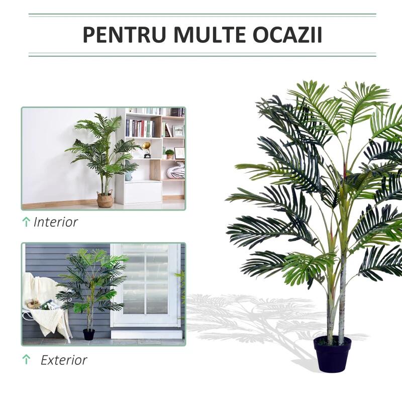 Műnövény, pálmafa cseréppel, zöld, 150 cm