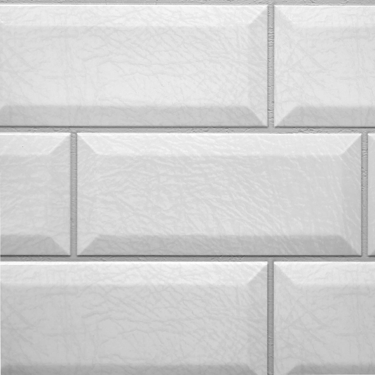 Dekoratív panel, PVC, 3D téglaminta, szürke, 96x48,5 cm