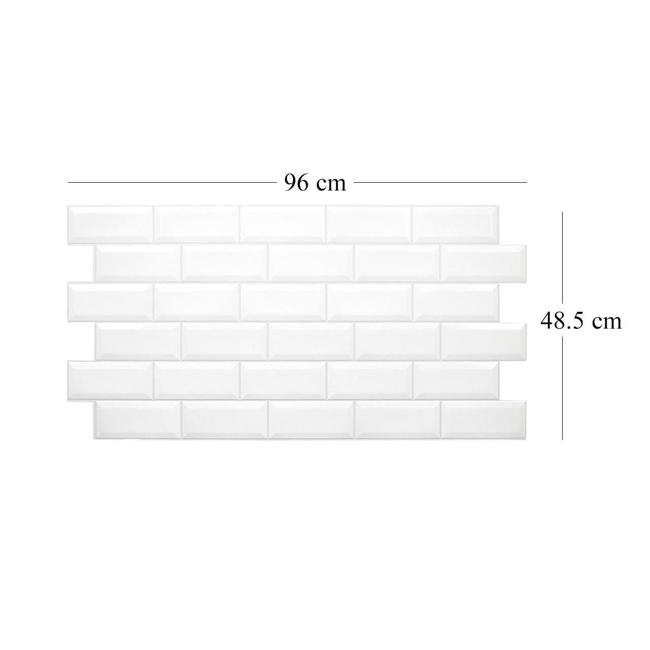 Dekoratív panel, PVC, 3D téglaminta, szürke, 96x48,5 cm