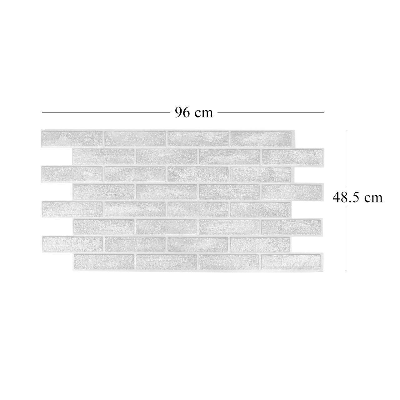 Dekoratív panel, PVC, 3D téglaminta, égetett barna, 96x48,5 cm