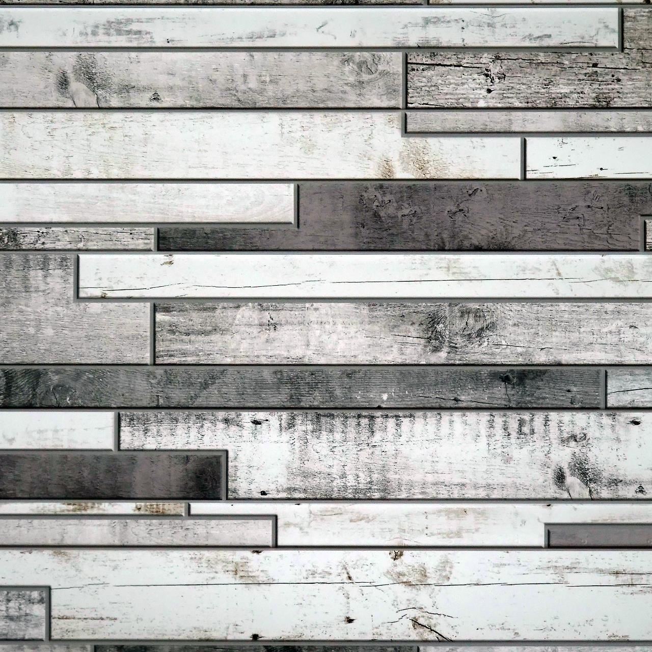 Dekoratív panel, PVC, 3D kőminta, világos és sötét szürke árnyalatok, 96x48,5 cm