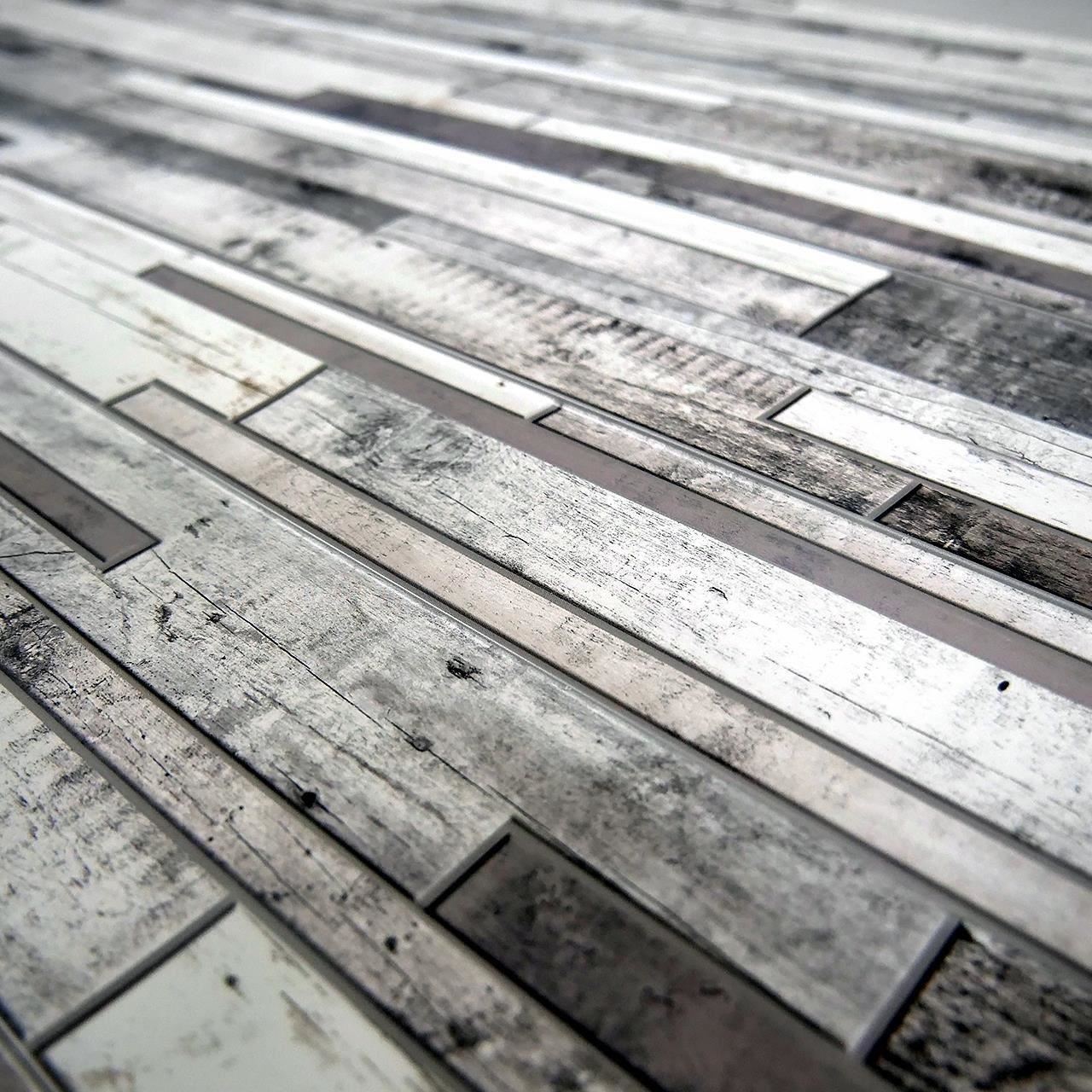 Dekoratív panel, PVC, 3D kőminta, világos és sötét szürke árnyalatok, 96x48,5 cm