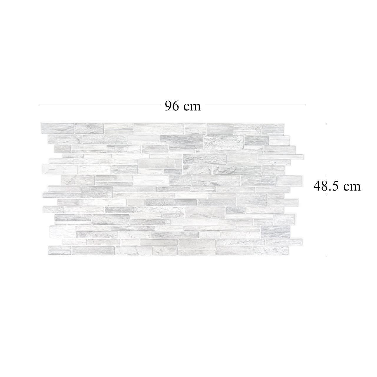 Dekoratív panel, PVC, 3D kőminta, sötétszürke árnyalatok, 96x48,5 cm