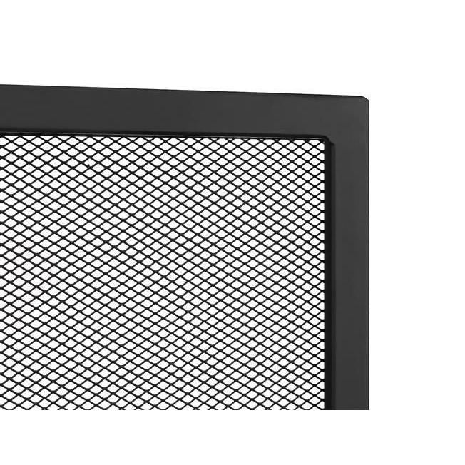 Kandallóvédő panel, acél, fekete, 118x76 cm