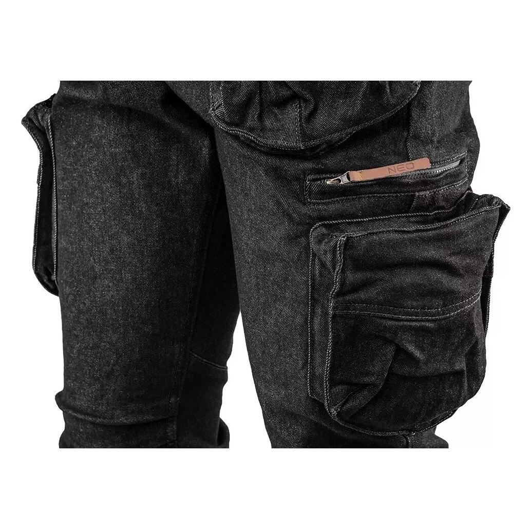 5 zsebes munkásnadrág, DENIM modell, fekete, XXXL méret, NEO