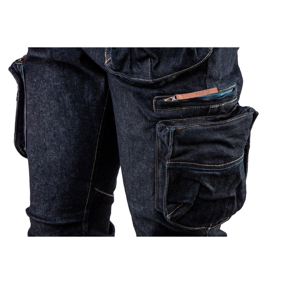 Pantaloni de lucru tip blugi cu 5 buzunare, model Denim, marimea XXXL/58, NEO