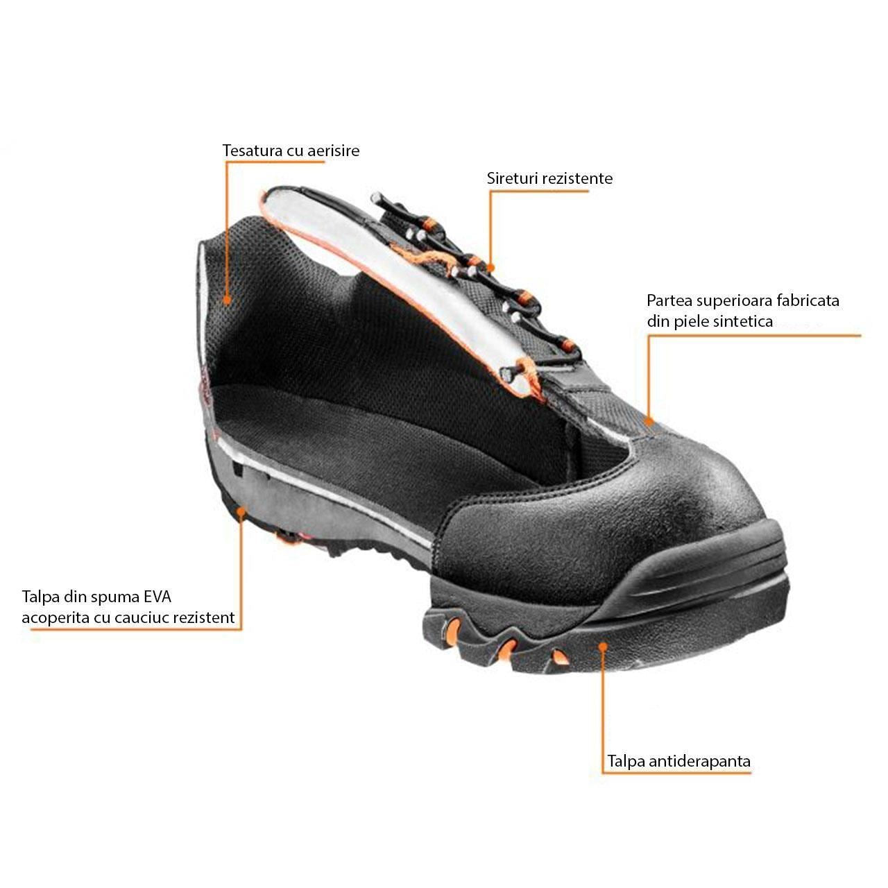 Pantofi de lucru fara elemente metalice, SRA, marimea 43, NEO