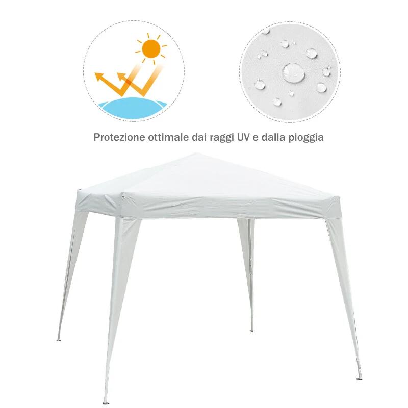 Pavilion pentru gradina/terasa, cadru metalic, material Oxford, pliabil, cu geanta, alb, 3x3x2.4 m