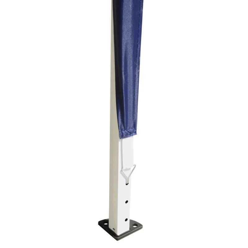 Pavilion pentru gradina/comercial, cadru metalic, material Oxford, pliabil, cu geanta si accesorii montare, albastru, 2.95x2.95x2.55 m
