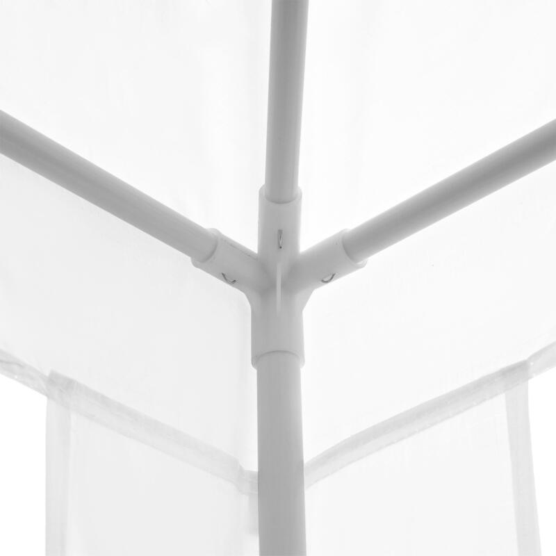 Pavilion pentru gradina/terasa, cadru metalic, pliabil, inaltime reglabila, alb, 2.7x2.7x2-2.54 m