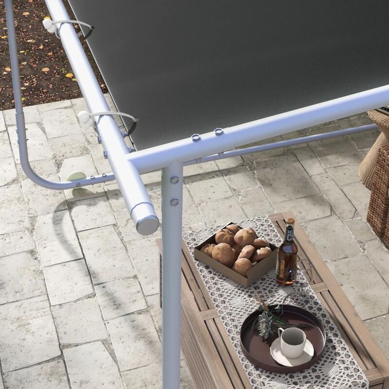 Pavilion pentru gradina/terasa, cu roti, cadru metalic, pliabil, negru, 3.02x3.02x2.5 m