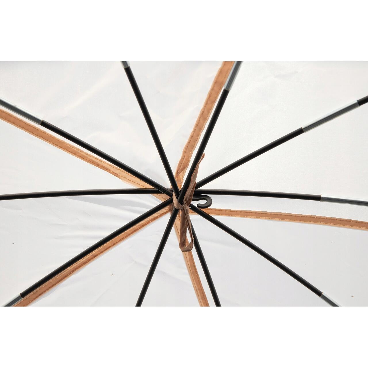 Pavilion tip cort pentru gradina, cadru otel, plasa poliester, bej si gri, 3.60x3.60x2.35 m, Jumi