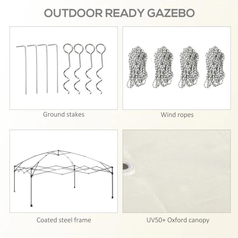 Pavilion/foisor pentru gradina/terasa, cadru metalic, cu plasa pentru insecte, inaltime ajustabila, maro, 3x3x2.7 m