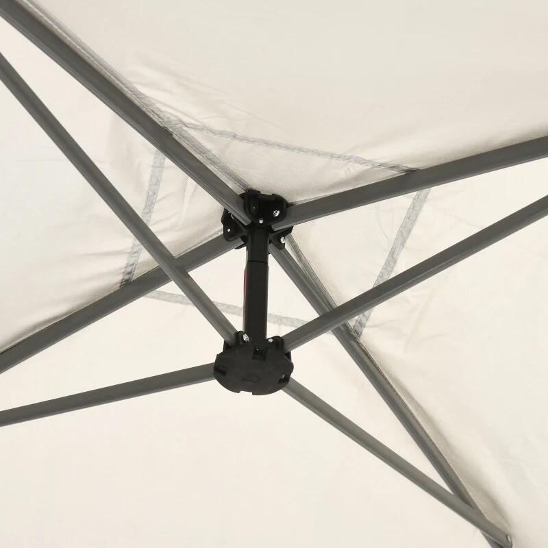Pavilion/foisor pentru gradina/terasa, cadru metalic, cu plasa pentru insecte, inaltime ajustabila, maro, 3x3x2.7 m