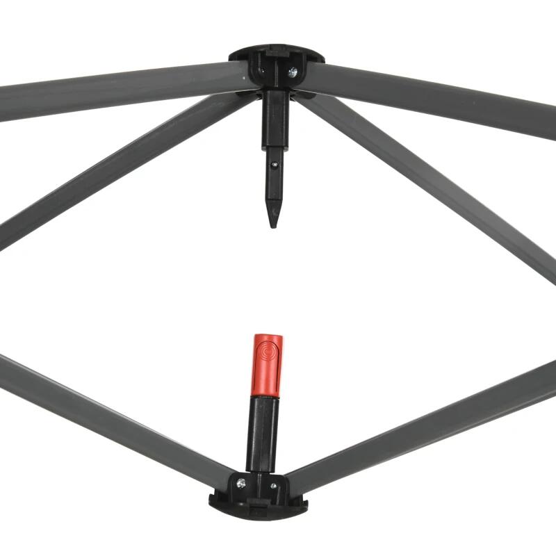 Pavilion/foisor pentru gradina/terasa, cadru metalic, cu plasa pentru insecte, inaltime ajustabila, maro, 3x3x2.7 m
