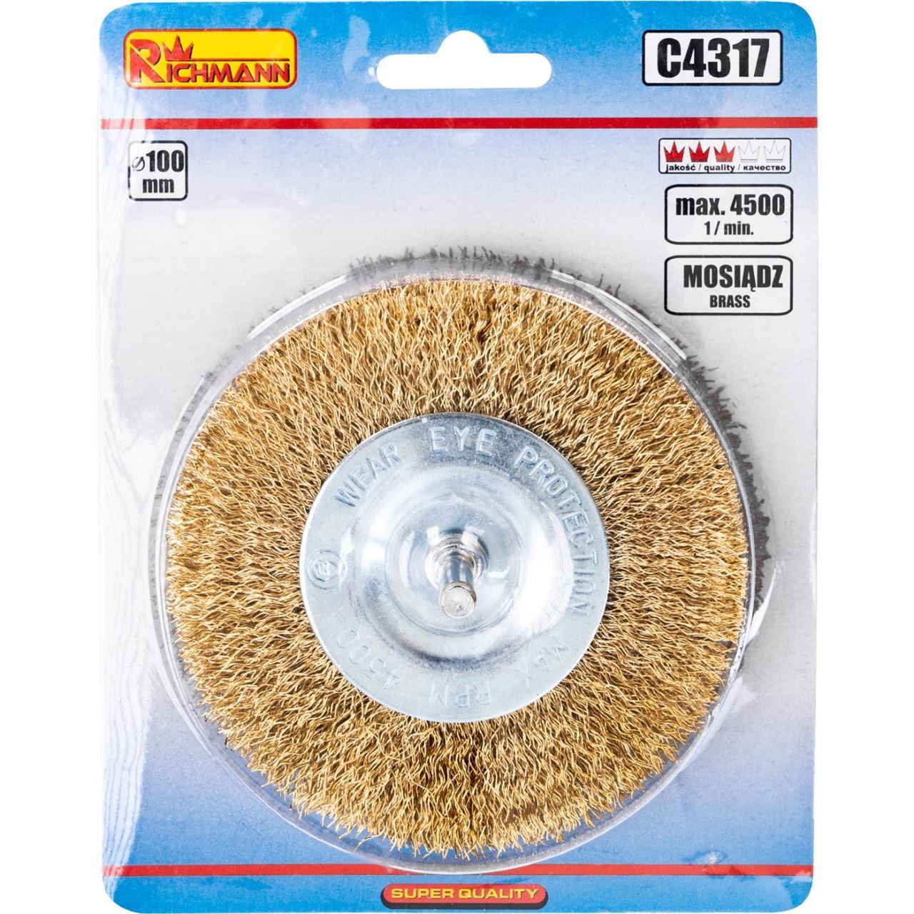 Perie sarma alama, circulara, cu tija, 100 mm, Richmann